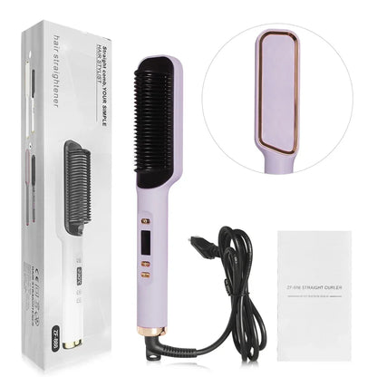 Electric Hot Comb Straight Hair Straightener Comb Straightening Brush Negative Ion Multifunctional Anti-Scalding Styling Tool